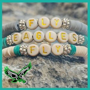 Fly Eagles Fly Beaded elastic Bracelets ( New )